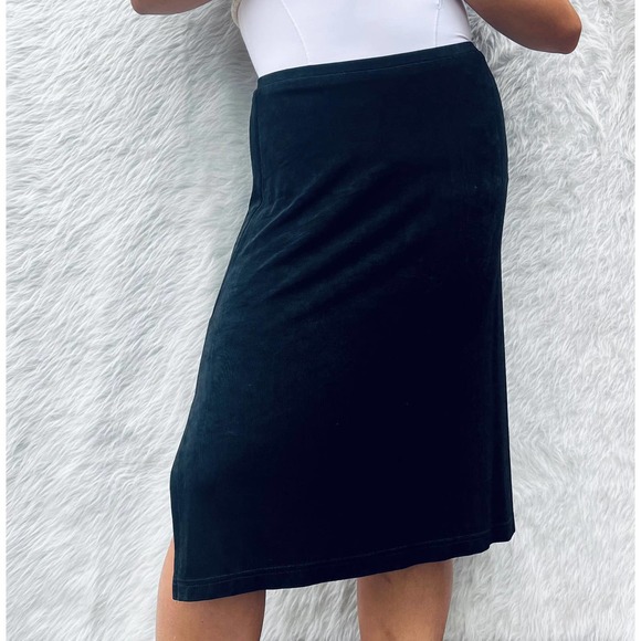 Timbuktu Black acetate skirt midi length size 1 - Picture 2 of 5